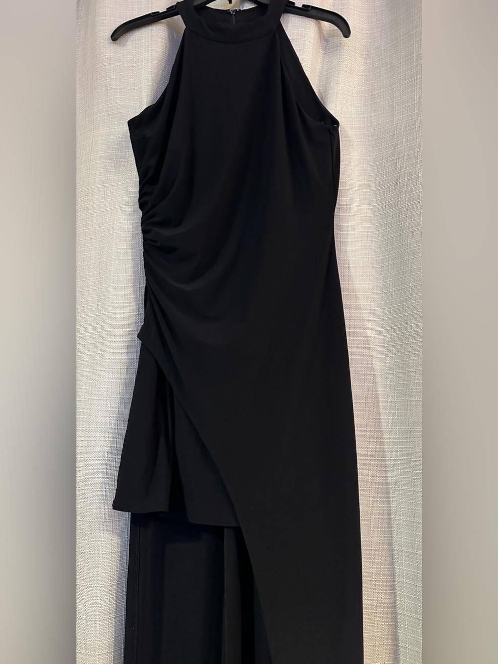 Laundry By Shelli Segal Black halter neck Asymmetric High-Low Maxi dress 6 - Picture 4 of 16